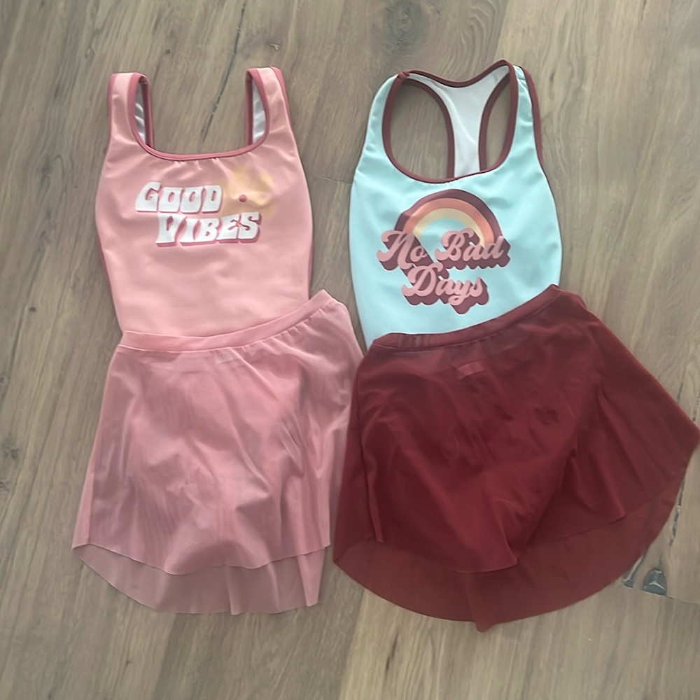 Eleve leotards and matching skirts